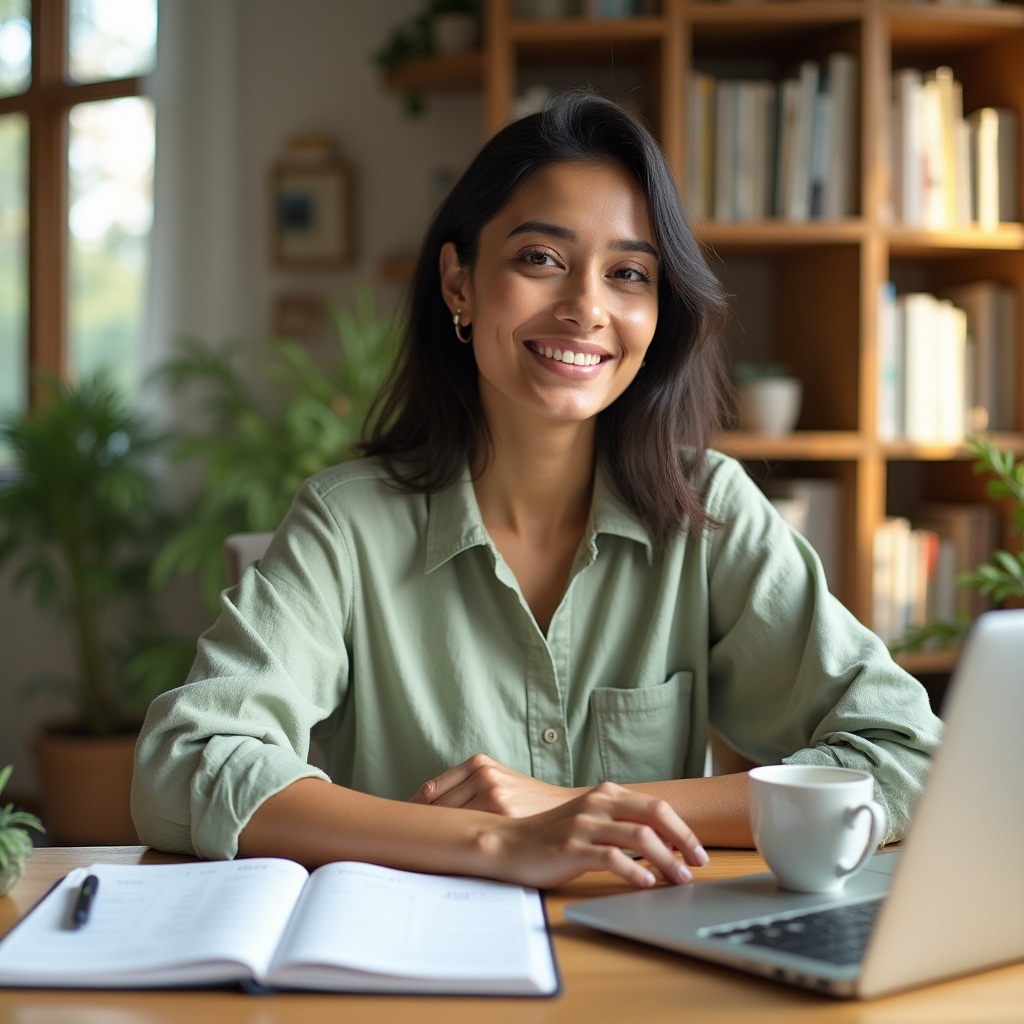 Person reviewing a simple weekly spending plan at a tidy desk
